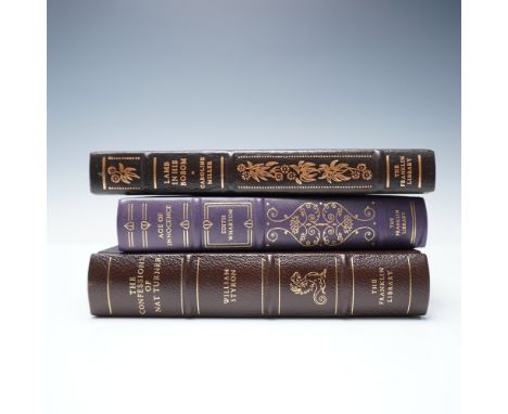 Set of three limited edition books published by the Franklin Library from 1976 to 1978, including The Age of Innocence by Edi