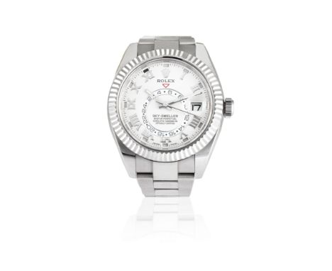 Rolex. An 18K white gold automatic calendar bracelet watch with dual timeModel: Sky-DwellerReference: 326939Date: Circa 2017M