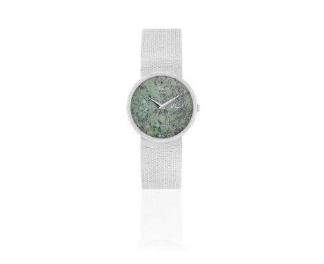 Chopard. An 18K white gold automatic bracelet watch with emblem of Saudi Arabia and signature of King Khalid hardstone dialRe