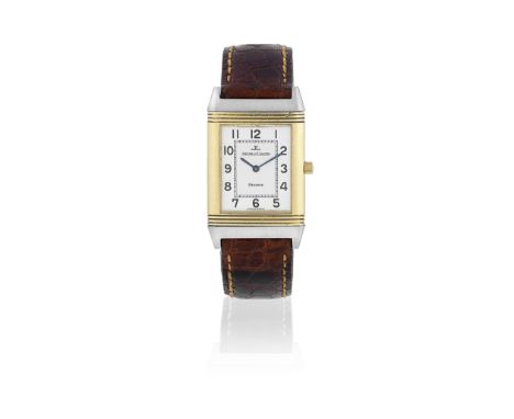Jaeger-LeCoultre. A stainless steel and gold manual wind reversible rectangular wristwatchModel: ReversoReference: 250.5.86Da