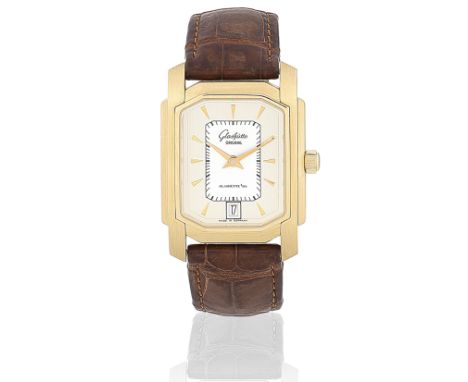 Glashütte Original. An 18K rose gold automatic rectangular wristwatchModel: Senator KarréeDate: Circa 2003Movement: 22-jewel 