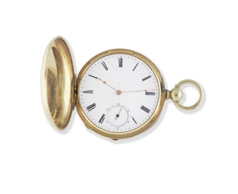 J. M. French, Royal Exchange, London. An 18K gold key wind full hunter pocket watchDate: Circa 1840Movement: Gilt 3/4 plate E