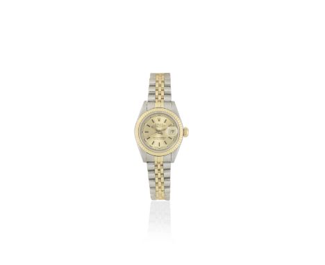 Rolex. A lady's stainless steel and gold automatic calendar bracelet watchModel: DatejustReference: 69173/69000ADate: Circa 1