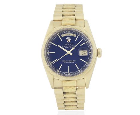 Rolex. An 18K gold automatic calendar bracelet watchModel: Day-DateReference: 18078Date: Circa 1985Movement: 27-jewel Cal.305