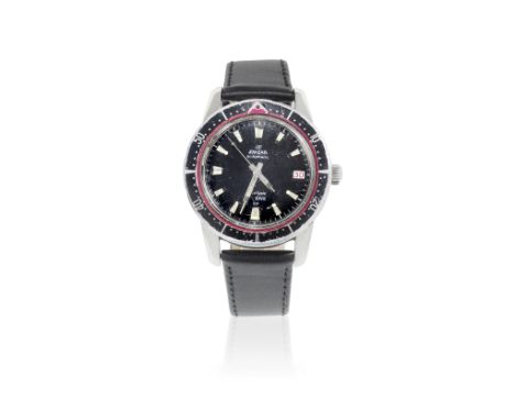 Enicar. A stainless steel automatic calendar wristwatchModel: Sherpa Dive 33Reference: 144/013Date: Circa 1964Movement: Jewel