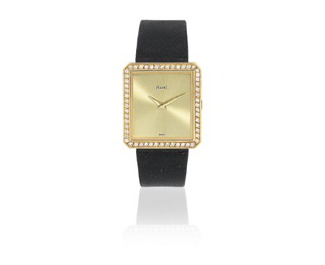 Piaget. A lady's 18K gold and diamond set manual wind wristwatchReference: 91545Date: Birmingham Import mark for 1981Movement