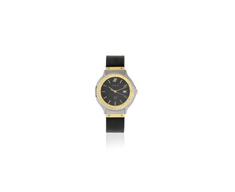 Hublot. A mid-size stainless steel and gold quartz calendar wristwatchModel: MDMReference: S140112Date: Circa 1990Movement: 7
