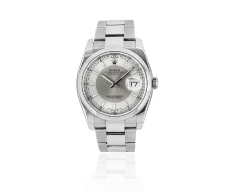 Rolex. A stainless steel automatic calendar bracelet watchModel: DatejustReference: 116200Date: Circa 2010Movement: 31-jewel 