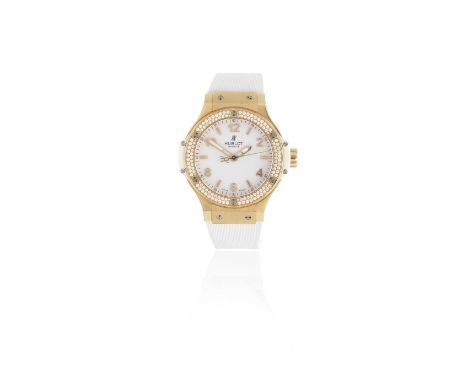 Hublot. An 18K gold, ceramic and titanium diamond set quartz wristwatchModel: Big BangDate: Circa 2012Movement: 7-jewel ETA C