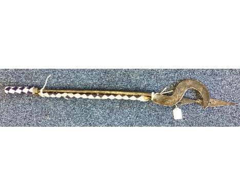 An unusual decorated spear and axe. Est. £20 - £30.