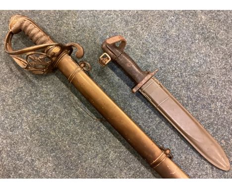 A rare British Welsh Fusiliers 1822 pattern Pipe-Back Officer's Sword with Prince of Wales' Feathers cartouche and owner's in