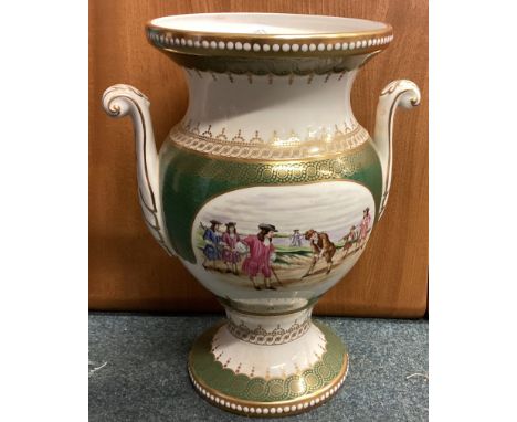 A large Spode vase decorated with golfing scene. Est. £30 - £40.