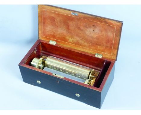 A GOOD 19TH CENTURY NICOLE FRERES, GENEVE  KEY WOUND CYLINDER MUSIC BOX SERIAL NUMBER 32370... CONDITION REPORT:- APPEARS IN 