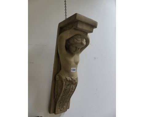 A PAIR OF CARVED WOOD ARCHITECTURAL SUPPORTS.   57CMS HIGH.