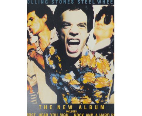 TWO ORIGINAL ROLLING STONES "STEEL WHEELS" BOARD POSTERS, 60.5 X 50CM. (2)
