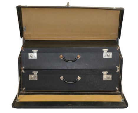 A 1920/30s Brooks Automobile Case, the outer case with hinged lid and fall front with chrome fittings enclosing two removable