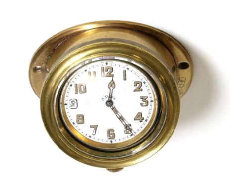 A Doxa 8-Day Car Clock, Swiss made, over-sized Goliath pocket watch/clock, the silver plated case stamped Swiss Made and 1804