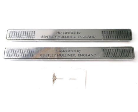 A Pair of Unused Adonised Bentley Mulliner Coach Builder Door Sill Plates, as fitted to specially trimmed Bentley Mulliner GT