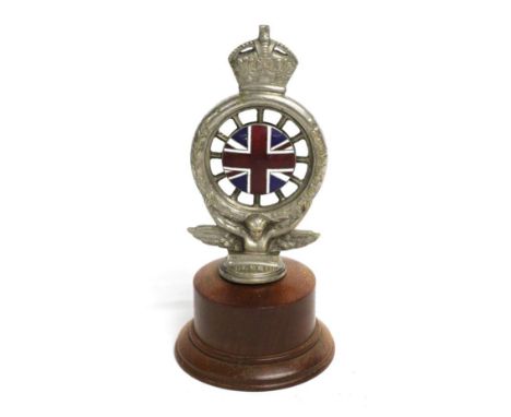 A King George V Royal Automobile Club Membership Nickel on Brass Car Bonnet Ornament, membership number DE886, with RAC full 