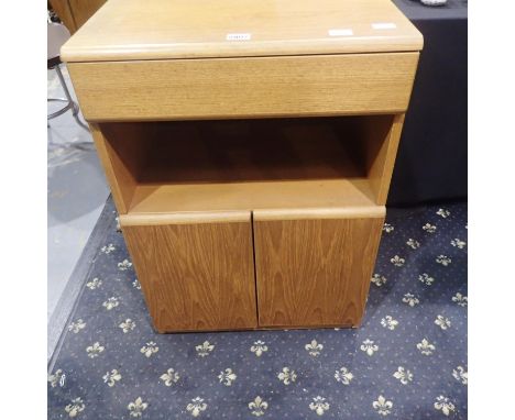 Teak cupboard with shelf and drawer above, 60 x 45 x 85 cm H. Not available for in-house P&amp;P