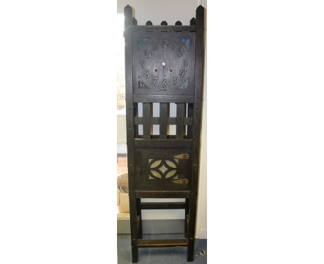 An American Arts and Crafts oak longcase by Sessions Clock Co, height 182cm high, 48cm wide, 32cm deep, parts missing