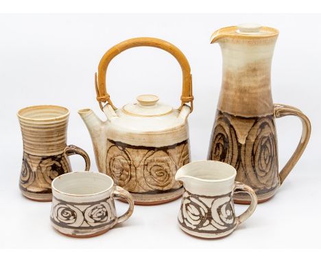 Studio pottery. A studio pottery tea and coffee service.