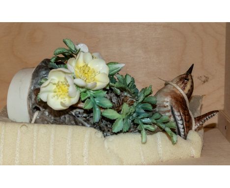 A pair of Royal Worcester "Wren and Burnett Rose, limited edition models by Dorothy Doughty, circa 1964, with certificates, n