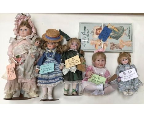 Collectors Dolls: Danbury Mint &nbsp;Sophie, Ashton Drake Cute as a Button, Lady Jane Paper Doll Set, along with three other 