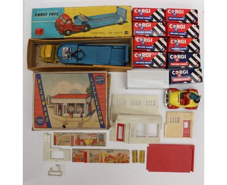 Diecast: A collection of assorted diecast models to include: nine small boxed Corgi models, Ford Escort, Ferrari 308, Ford Tr