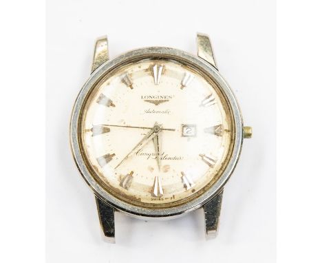 Longines- a Longines Conquest Calendar automatic steel wristwatch, circa 1960's, champagne dial with applied arrow baton mark