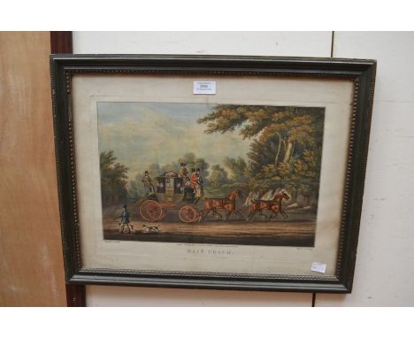After James Pollard, engraved by Theodore FieldingThe Elephant and Castle on the Brighton Road & Mail Coachcoloured engraving