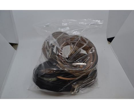 Nine various recent vintage gentleman's exotic animal skin belts; snakeskin, stingray and ostrich, including a Sergio Tacchin