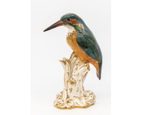 A Royal Worcester figure of a Kingfisher, with registration mark to underside&nbsp;