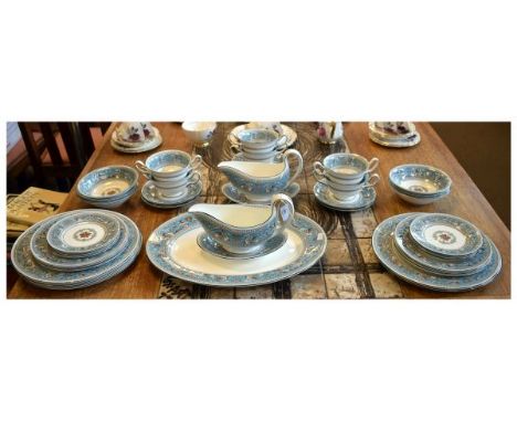 Wedgwood Florentine part tea and dinner service comprising: six cups, saucers and side plates, six each of lunch and dinner p