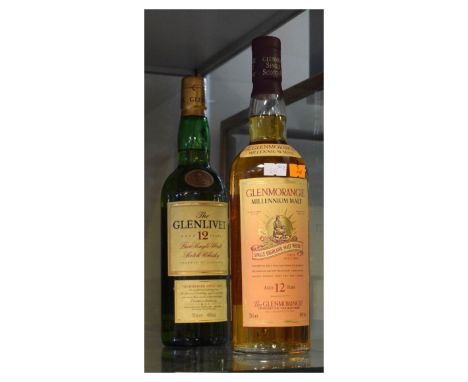 Wines & Spirits - Two bottles of single malt Scotch whisky comprising: Glenmorangie Millennium Malt and The Glenlivet 12 year