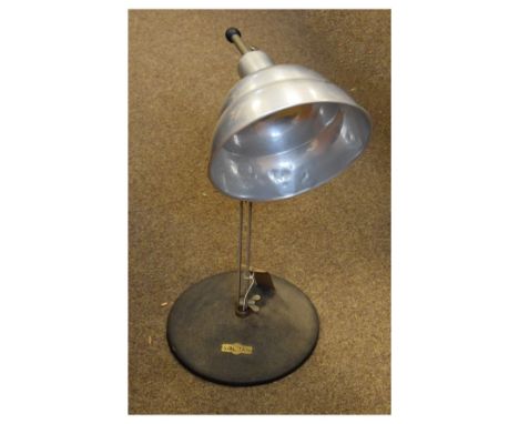 Mid 20th Century design - Soltan heat lamp with metal shade, adjustable arm and cast circular base with plaque   Condition: 