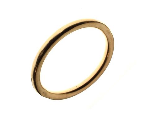 Yellow metal hollow bangle stamped 9c, 19.9g approx   Condition: 