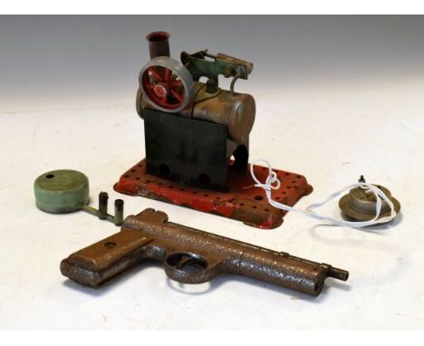 Vintage Webley air pistol, a Mamod stationary steam engine and a small ammeter   Condition: 