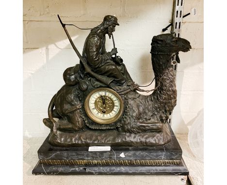 BRONZE ARAB MANTLE CLOCK