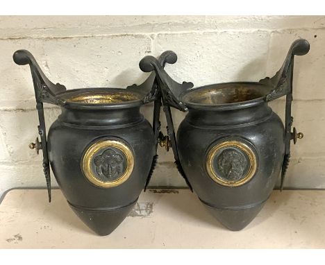 PAIR OF EARLY BRONZE TROUGH FINIALS