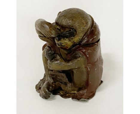 COLD PAINTED MONKEY INKWELL - 8 CMS (H) APPROX