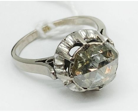 3 CARAT APPROX SOLITAIRE DIAMOND RING SET IN 18CT WHITE GOLD - SIZE N