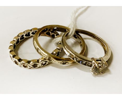 9CT GOLD RING WITH 2 OTHER RINGS