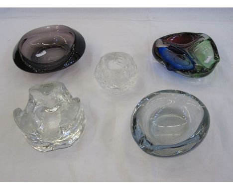 Four assorted 20th century glass ashtrays to include a clear glass ashtray by Glass Design Georgeshutte, a clear glass ashtra