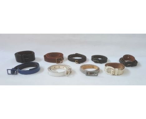 Assorted vintage belts to include two Mulberry brown leather belts (1 box)