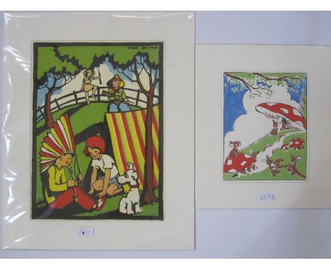 Pat HarrisonColour print"Rabbits and Toadstools", 22cm x 18cm Lydia HineColour print"Dancing Fairies", 37.5cm x 27cm "Poppy F