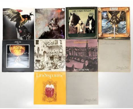 Mixed Rock/Folk Rock/Heavy Metal - Budgie, Loudness, Jethro Tull, Lindisfarne, ten LP's. (10)