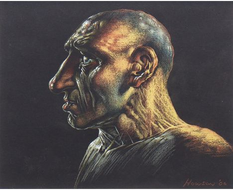 * PETER HOWSON OBE,PENITENTpastel on black paper, signed and dated '0620cm x 25cm Mounted, framed and under glassProvenance: 