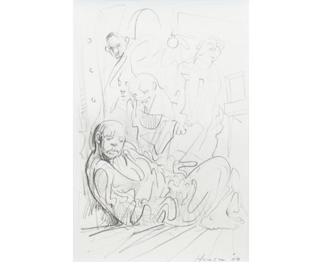 * PETER HOWSON OBE,JADE'S PROGRESScharcoal on paper, signed and dated 0928cm x 19cmMounted, framed and under glass.Note: "A t