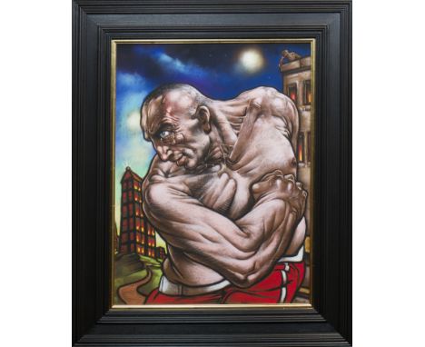 * PETER HOWSON OBE,GALLOWGATE GLADIATORpastel, signed and dated 201462cm x 47cmMounted, framed and under glass